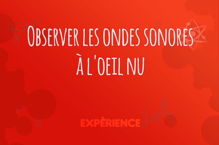 Expérience scientifique : Observer les ondes sonores à l'oeil nu