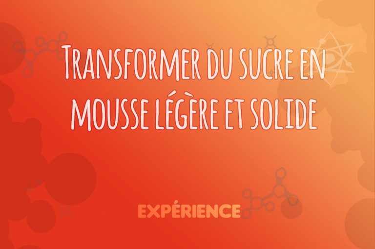 Expérience scientifique : Transformer du sucre en mousse légère et solide